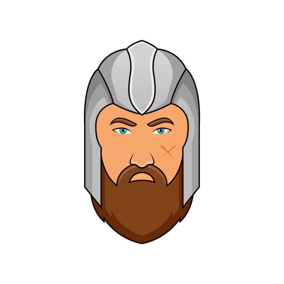 feroz escandinavo vikingo cabeza mascota diseño vector