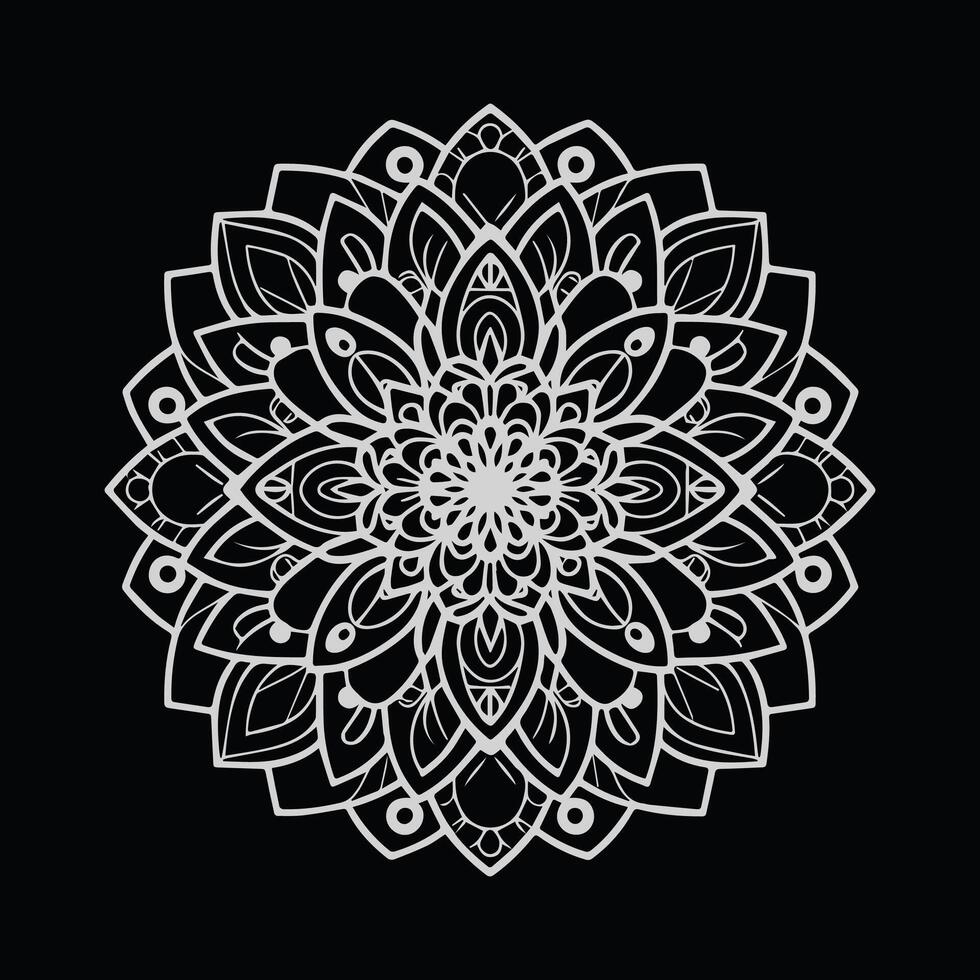 silver mandala vector