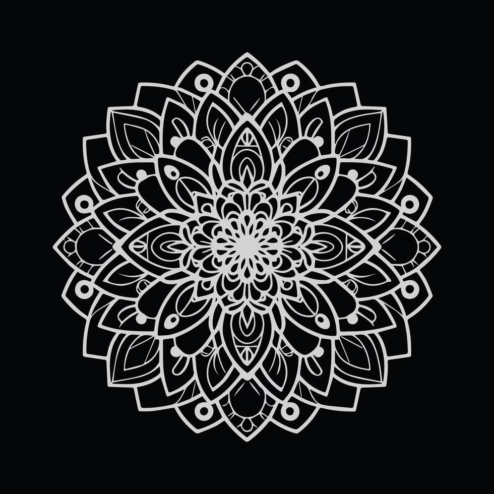 silver mandala vector