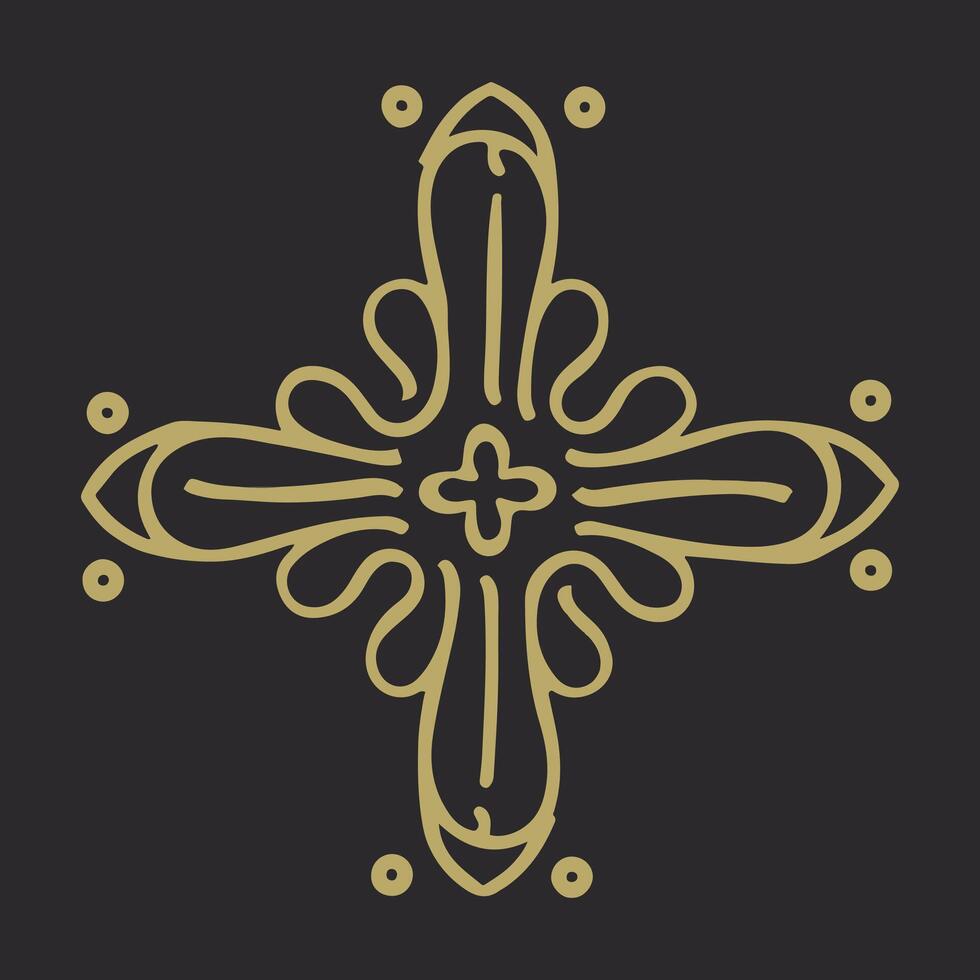 a gold cross on a black background vector