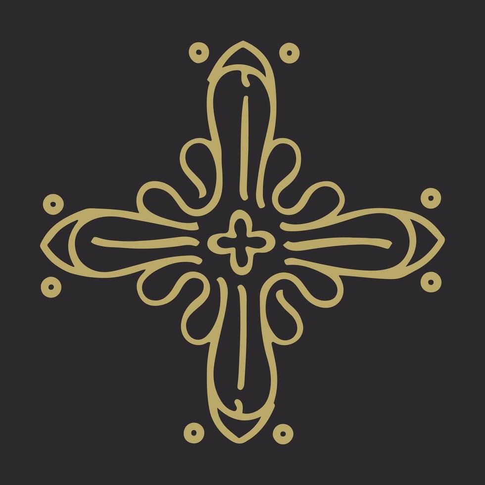 a gold cross on a black background vector