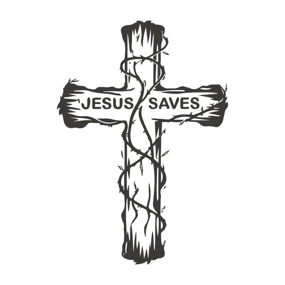 jesus saves cross vector illustration