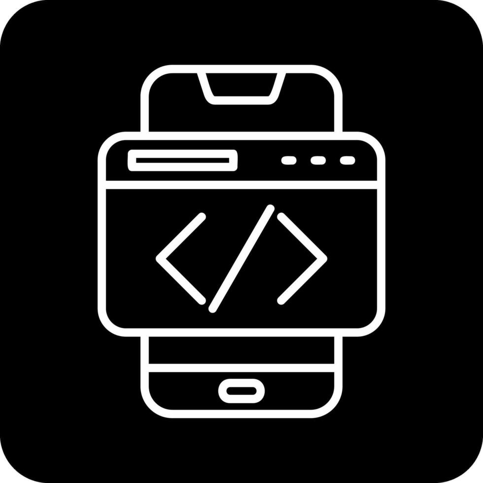 Smartphone Coding Vecto Icon vector