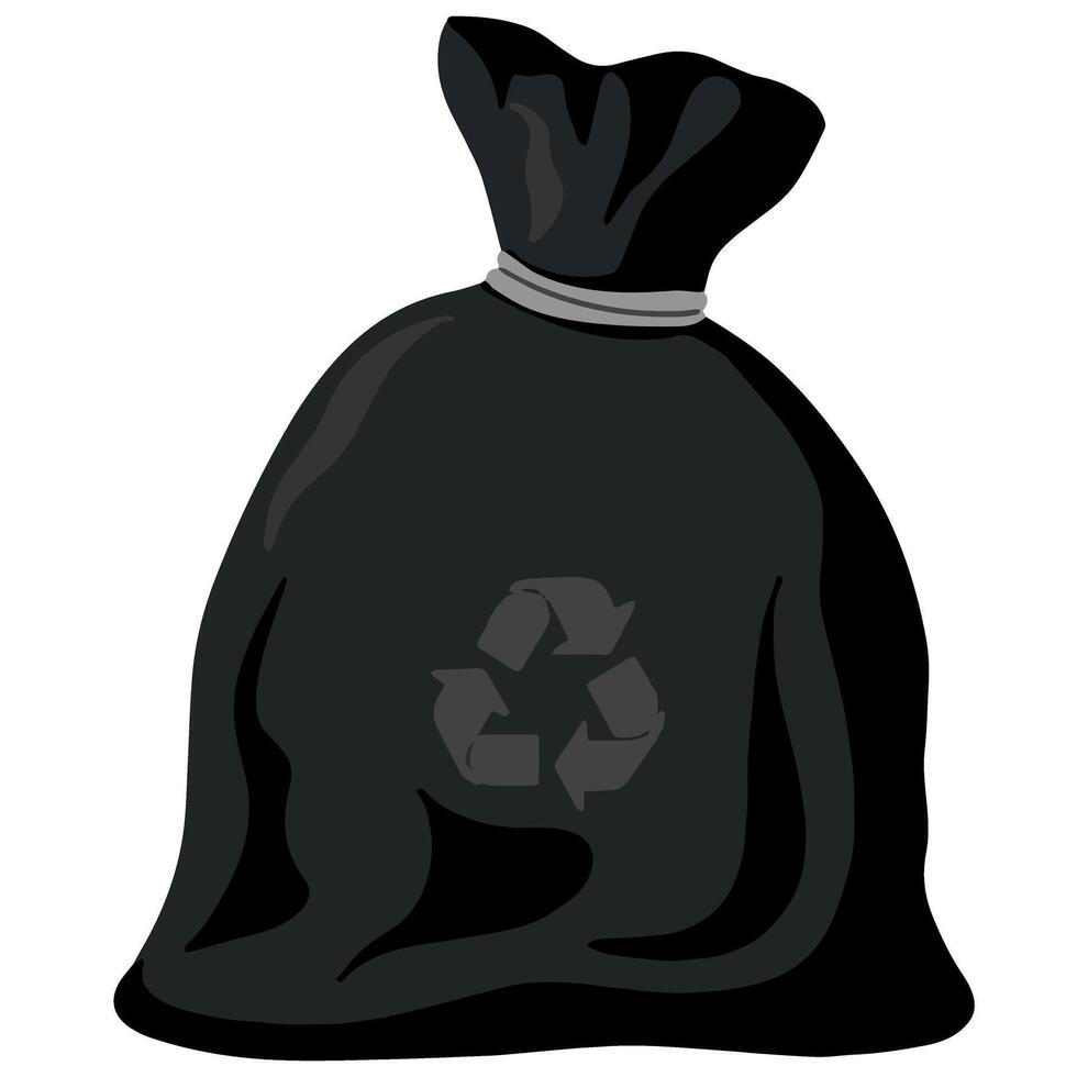 Simple vector eco friendly trash bag in flat style illustration