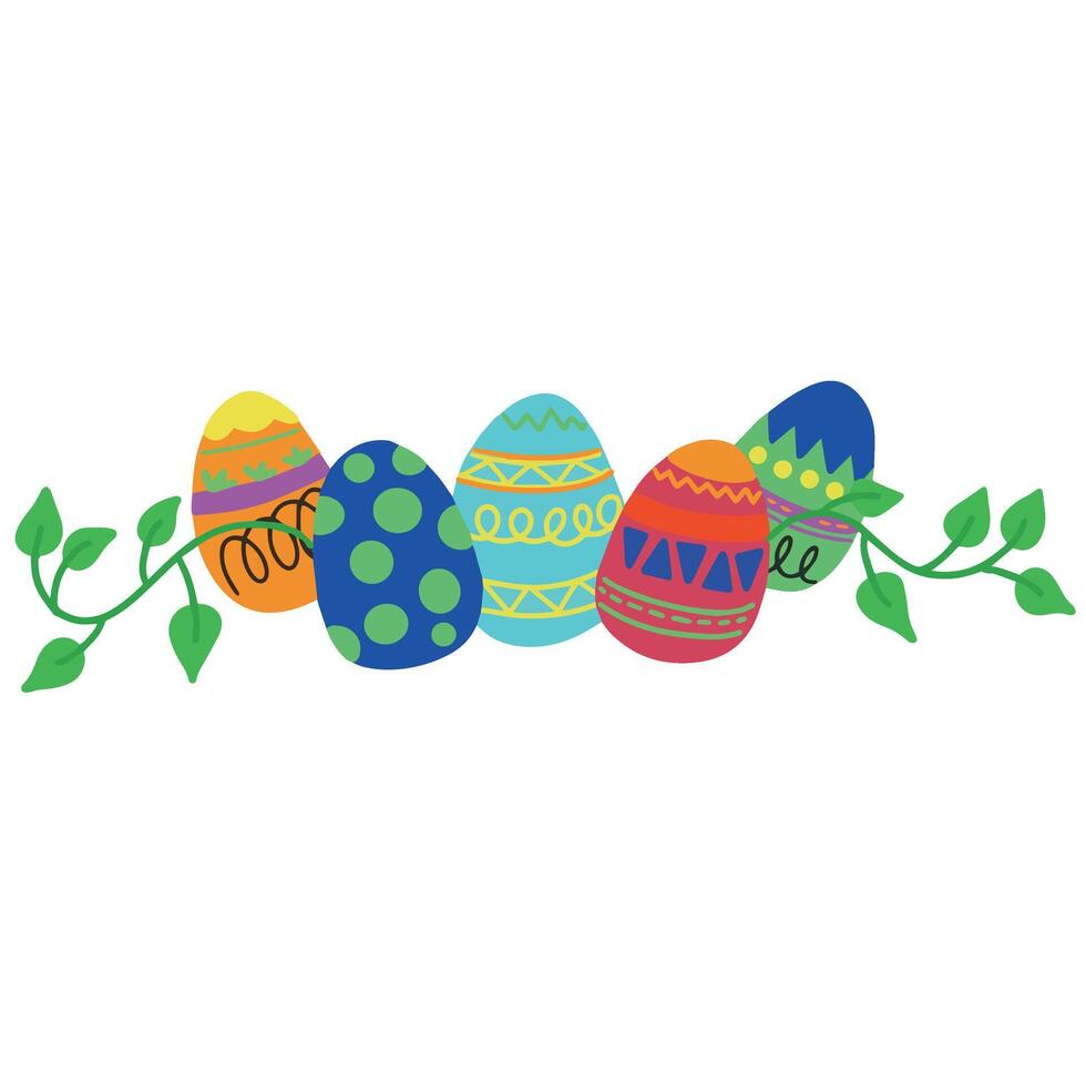 linda y vistoso huevos para Pascua de Resurrección día vector ilustración