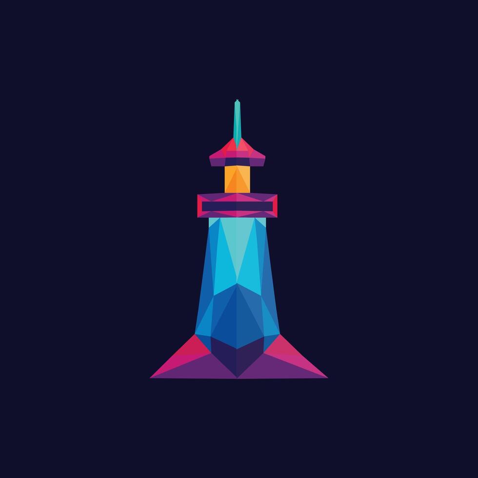 vector geometric lighthouse design colorful geometric