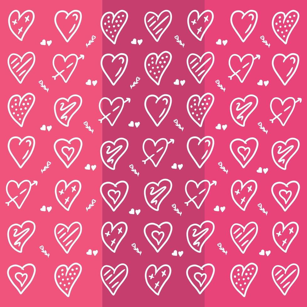 Love Symbol Icon Valentine's Day Handdrawn Seamless Pattern Vector