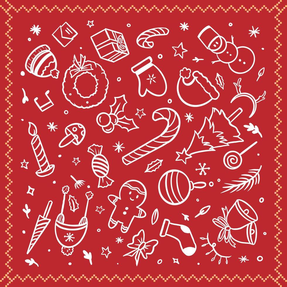 Merry Christmas and Happy New Year Seamless Pattern vector