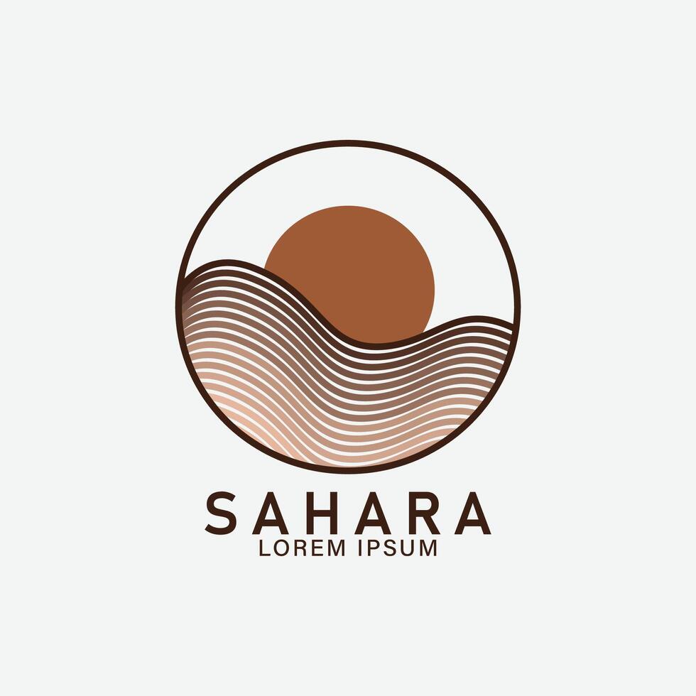 desert island logo icon, sahara simple logo icon design vector