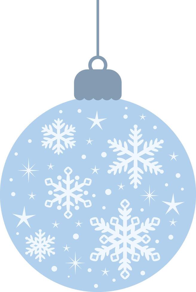 Navidad pelota con copos de nieve, aislado ornamento ilustración, vector acortar Arte elemento