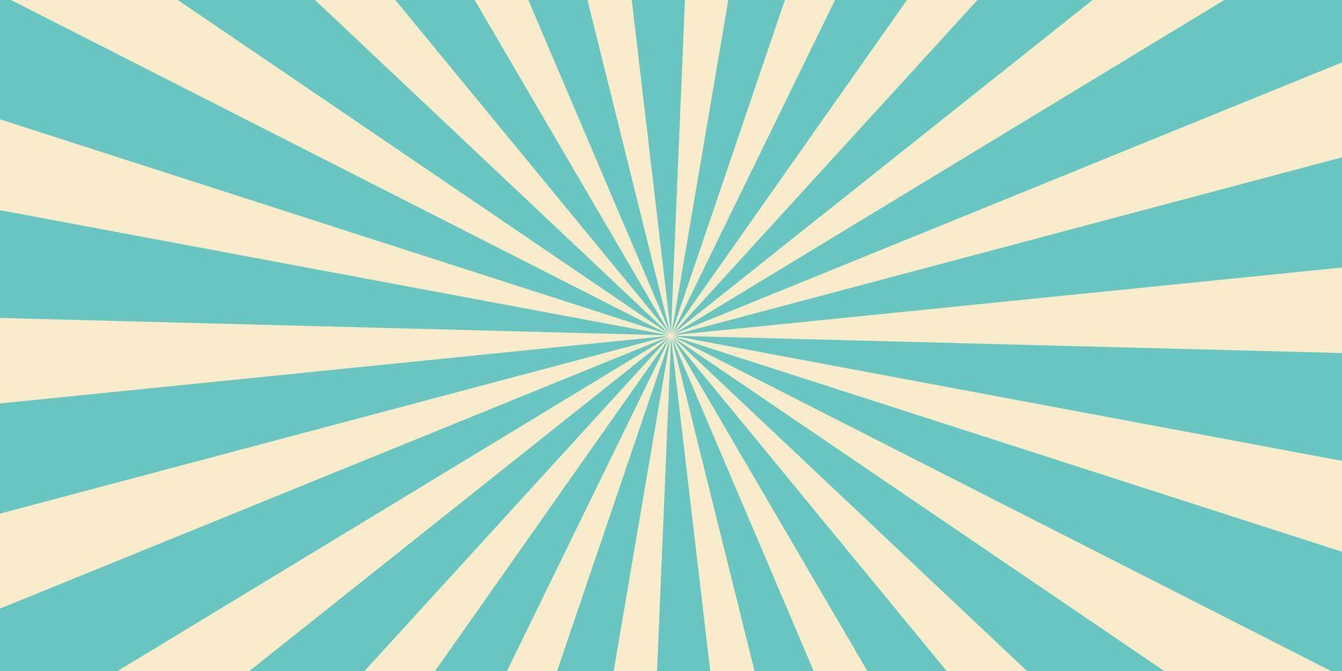 Turquoise blue retro sunburst vector backgorund design