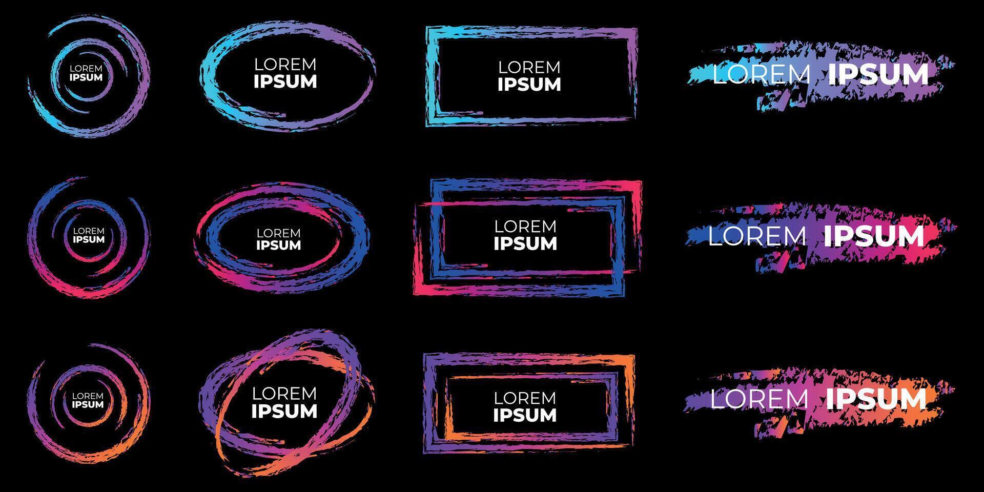 Elements for note-taking, highlighting, and underlining in Hand drawn-style text. vector