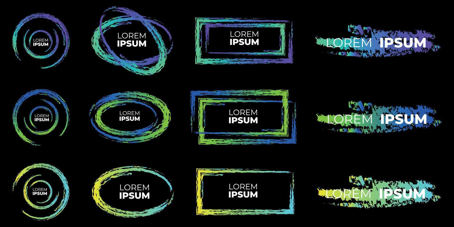 Elements for note-taking, highlighting, and underlining in Hand drawn-style text. vector