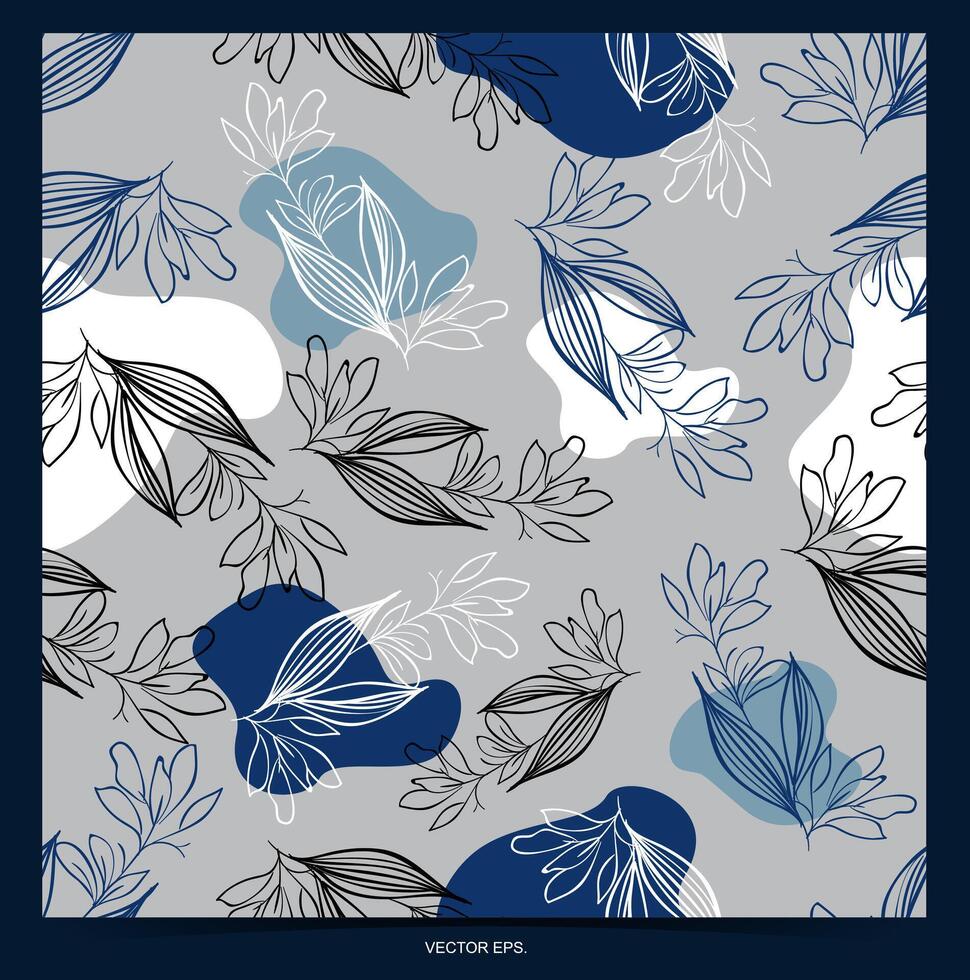 a pattern with leaves on it vector