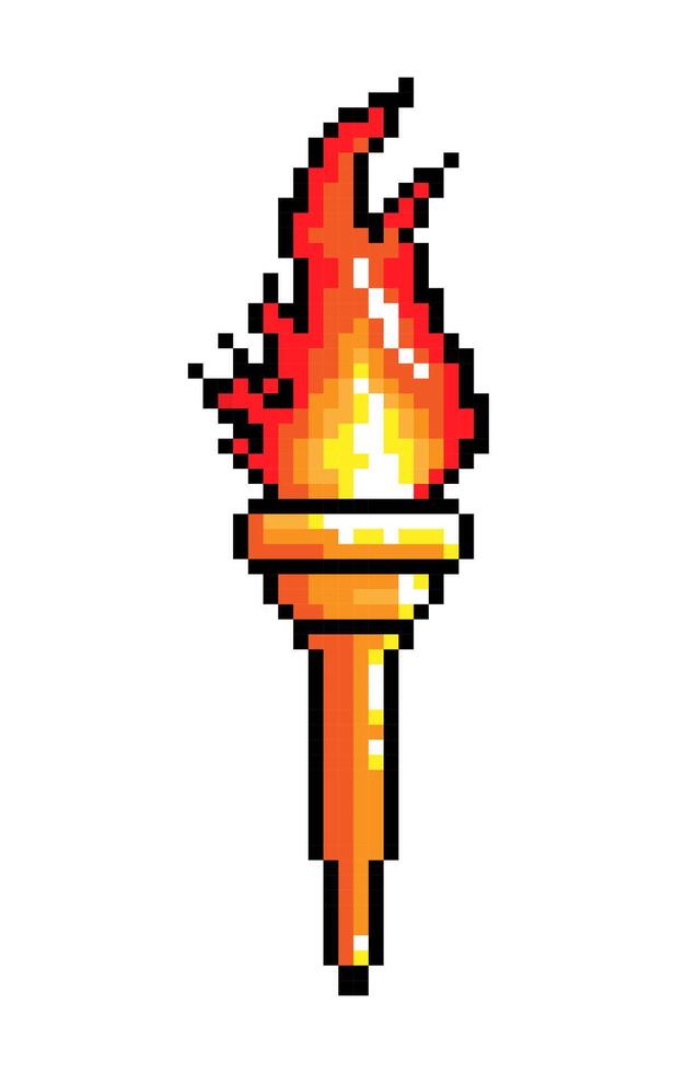 Torch Pixel Art. vector