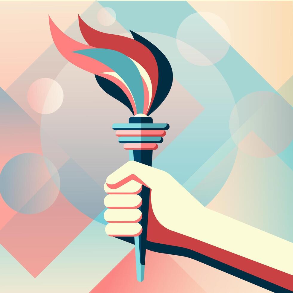 Hand with Torch. vector