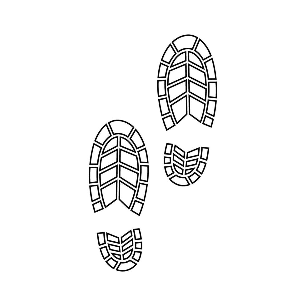 zapato huellas dactilares icono vector. huellas ilustración signo. Zapatos símbolo o logo. vector
