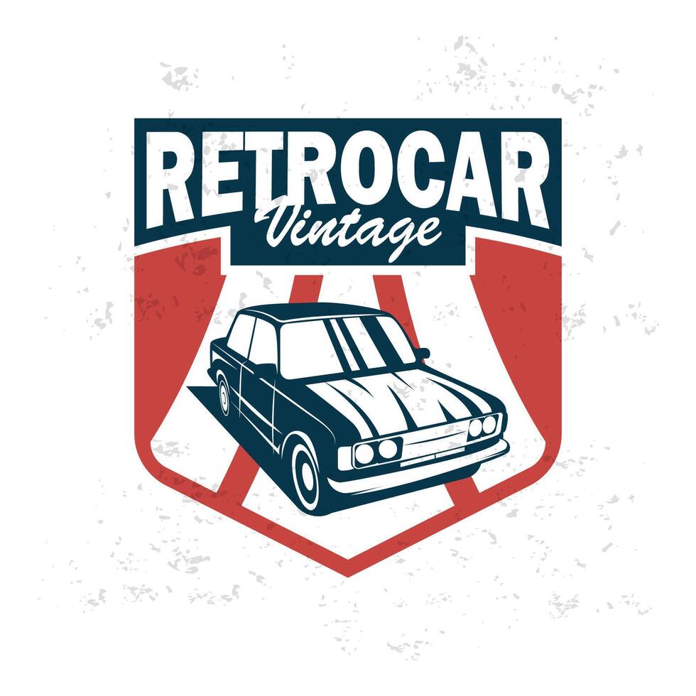 Classic car logo design badge stamp vector vehicle muscle car old ...