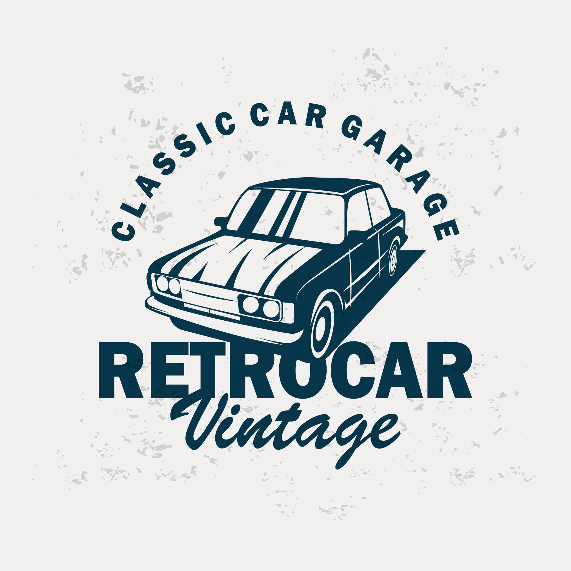 Classic car logo design badge stamp vector vehicle muscle car old ...