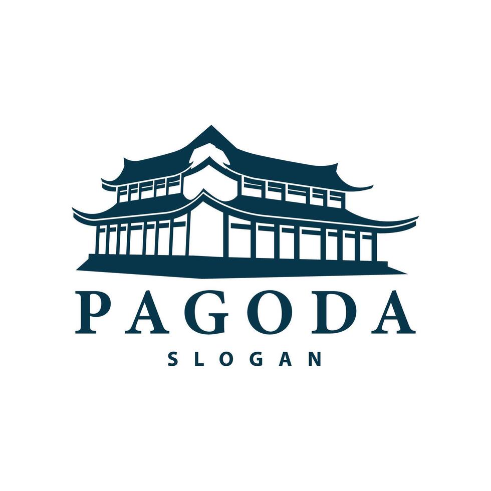 budista cultura edificio pagoda logo vector Clásico diseño sencillo minimalista ilustración