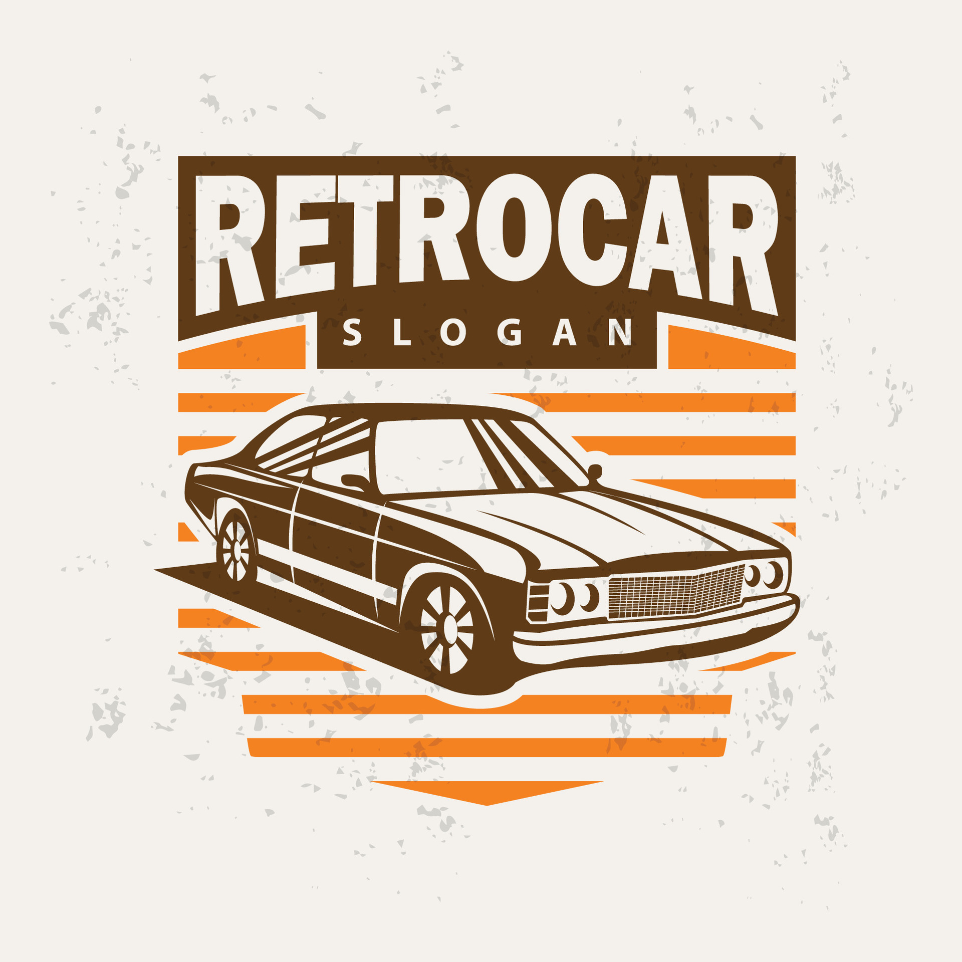 Classic car logo design badge stamp vector vehicle muscle car old ...