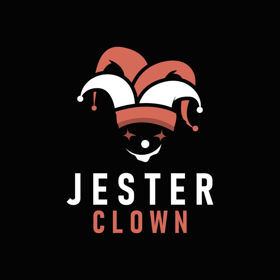 Simple illustration template jester hat logo minimalist joker clown design vector