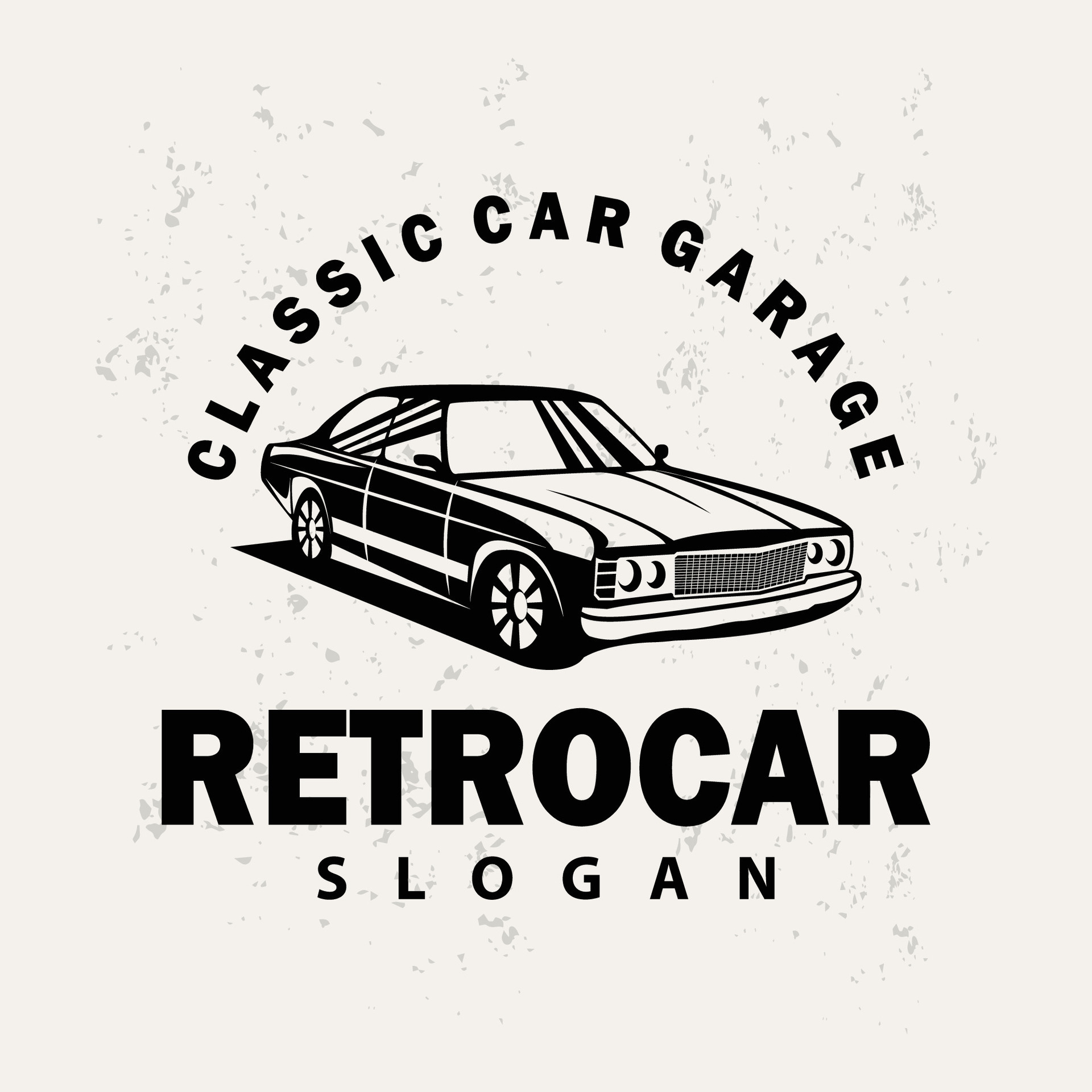 Classic car logo design badge stamp vector vehicle muscle car old ...