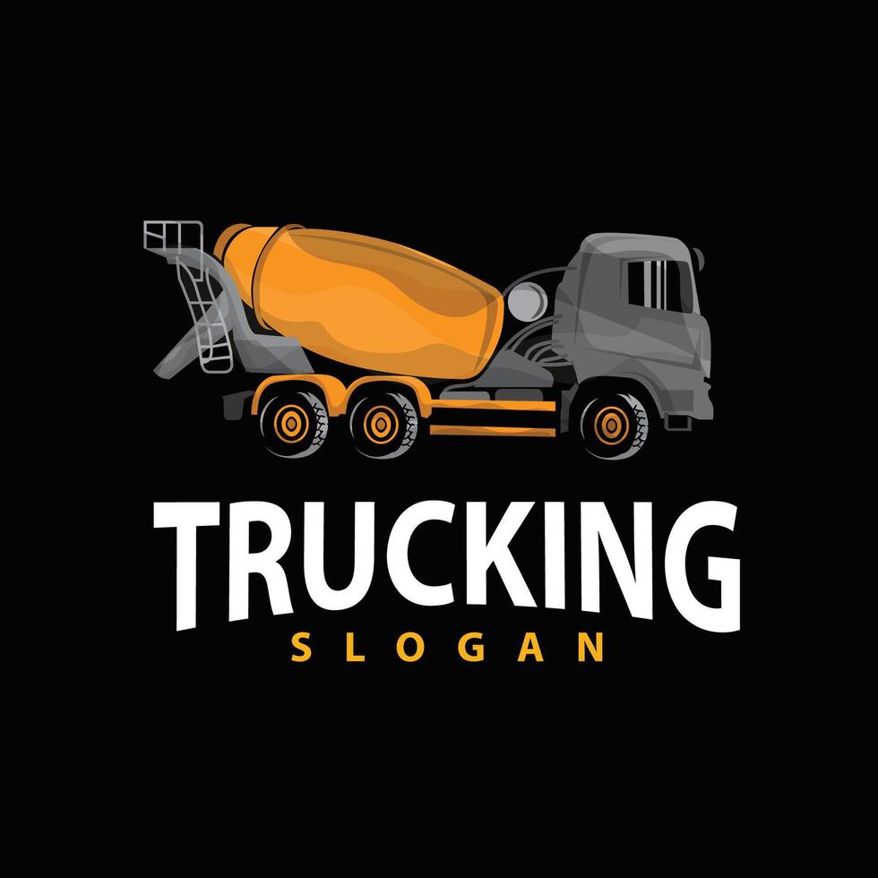 Truck logo heavy vehicle mining truck transportation design vector illustration template