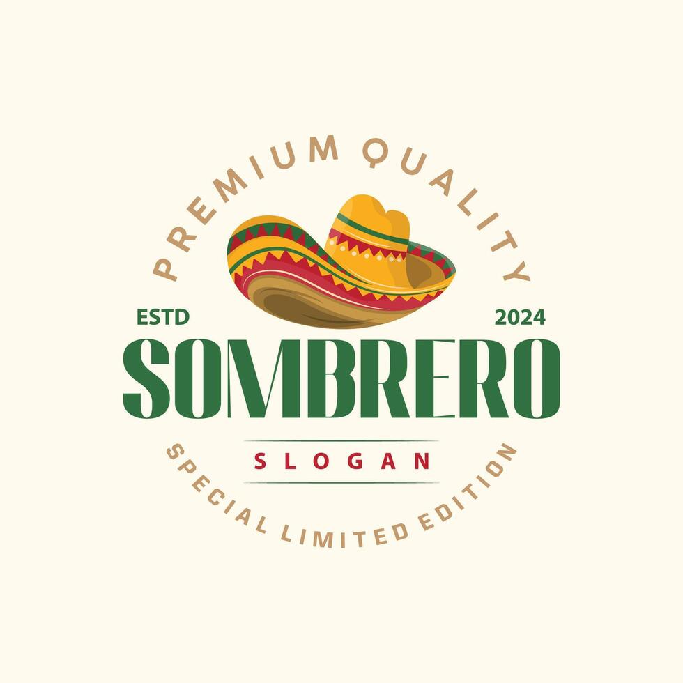 Sombrero hat logo simple mexican festival hat design template illustration vector