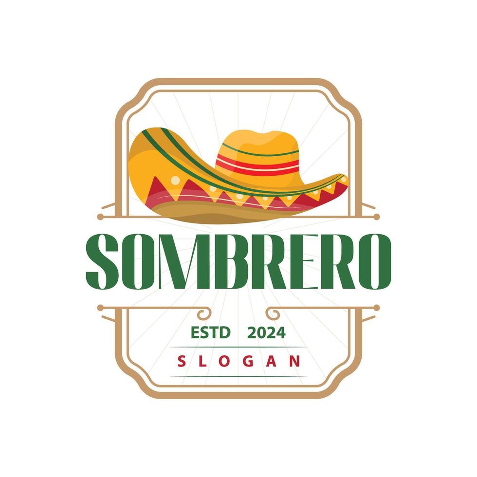 Sombrero hat logo simple mexican festival hat design template illustration vector