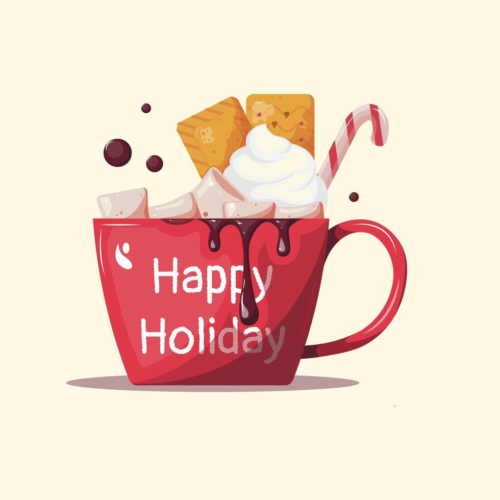 Hot chocolate vector illustration special holiday