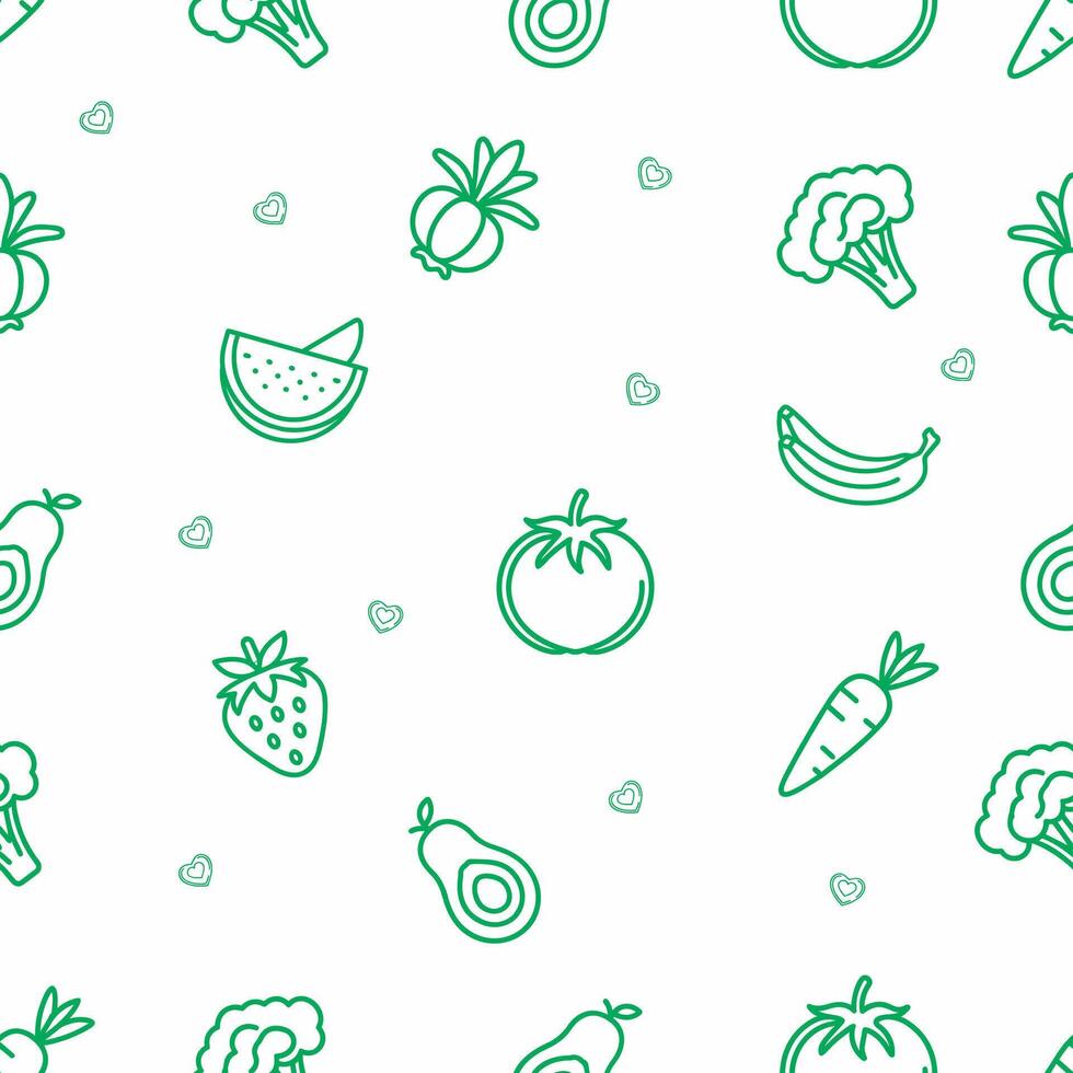 Seamless pattern of green icons on a white background vector