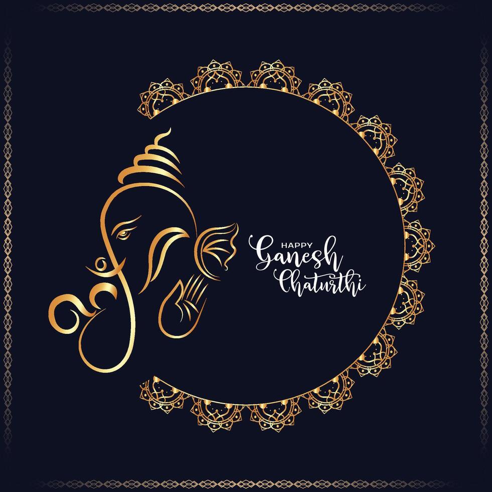 contento ganesh chaturthi festival deseando tarjeta vector