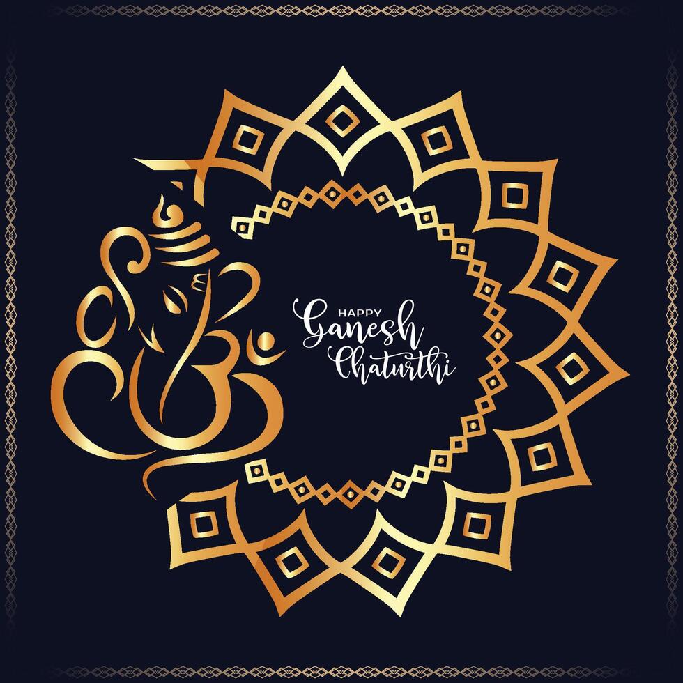 contento ganesh chaturthi festival deseando tarjeta vector