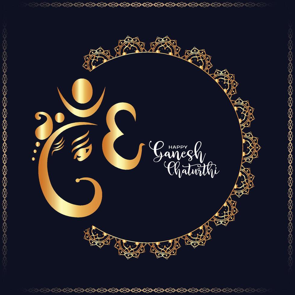 happy ganesh chaturthi festival wishing card vector