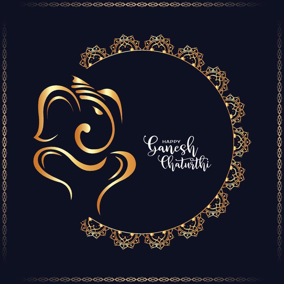 contento ganesh chaturthi festival deseando tarjeta vector