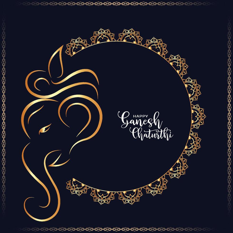 happy ganesh chaturthi festival wishing card vector