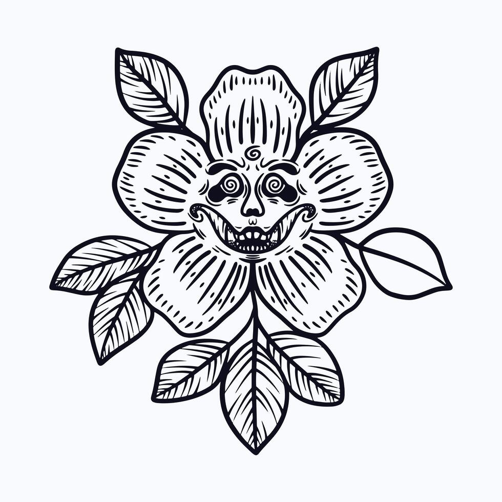 diablo de vida ilustración logo plantilla, tatuaje diseño, impresión etc vector