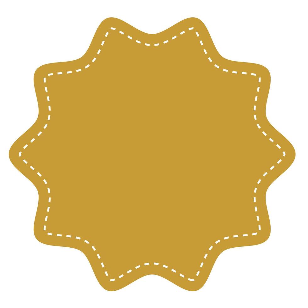 Starburst badge shape, burst wave star, price label sticker vector