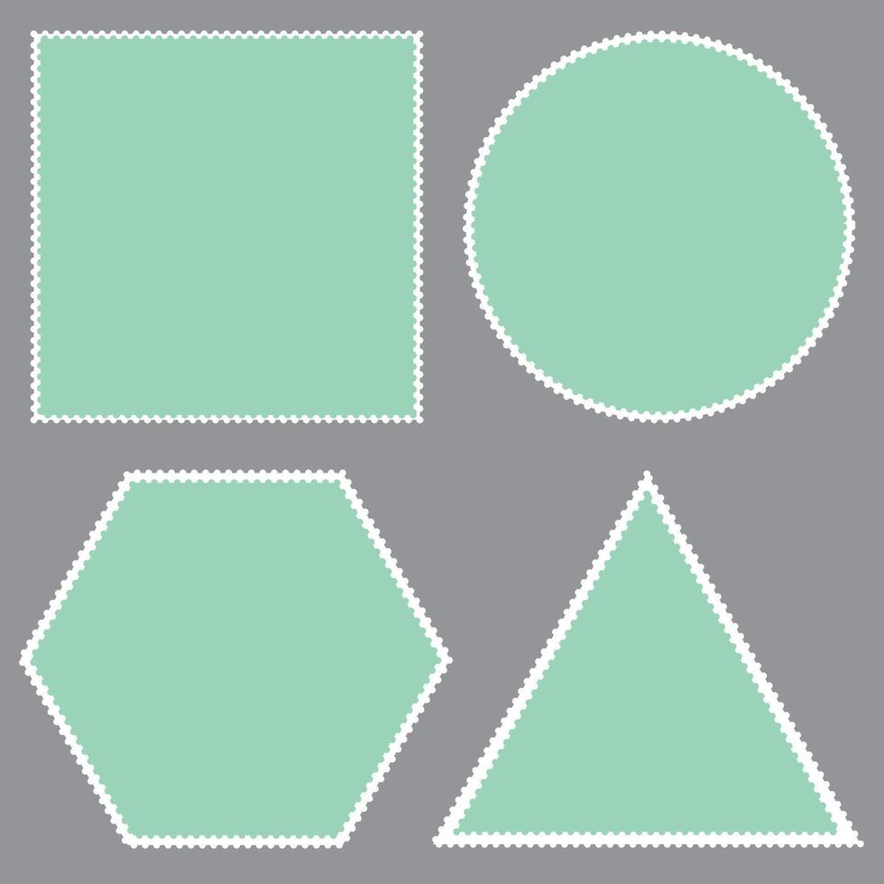 Postal stamps template vector set