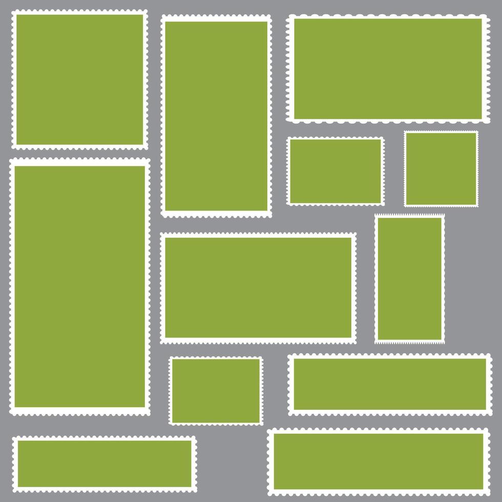 Postal stamps template vector set