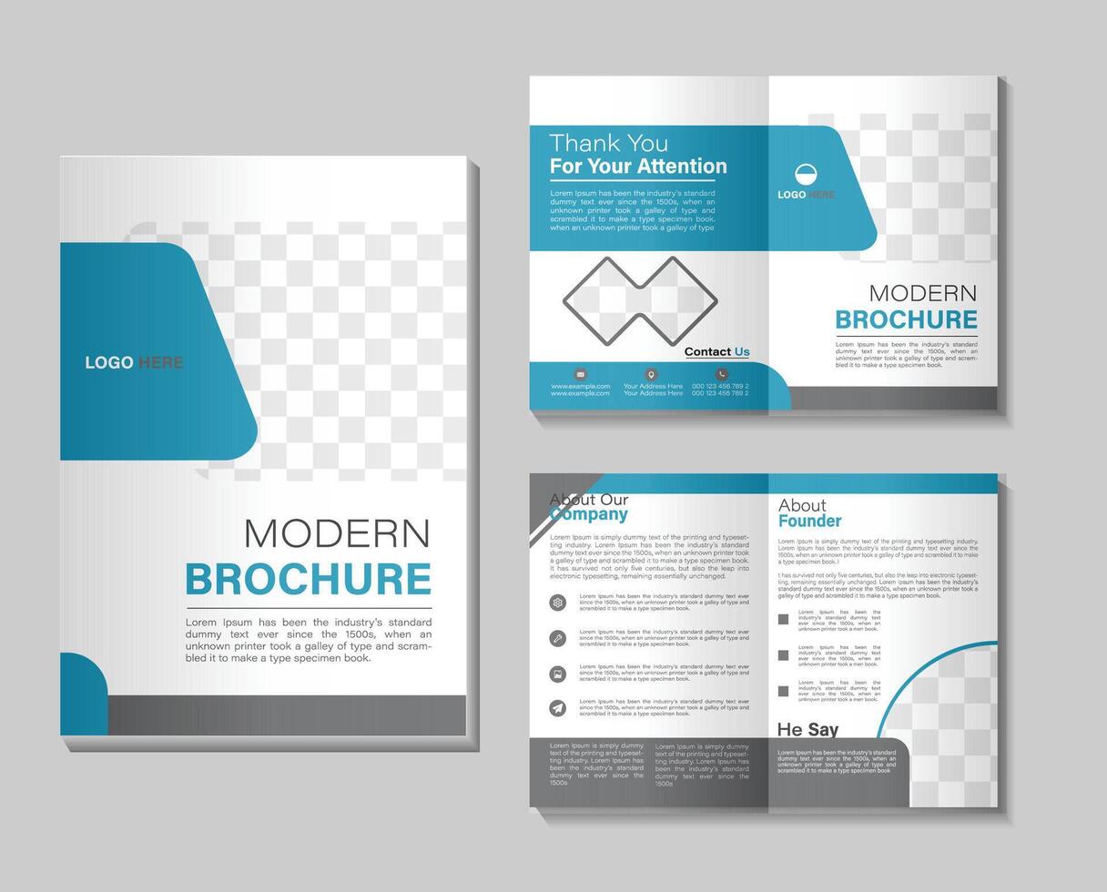 bi fold brochure design vector
