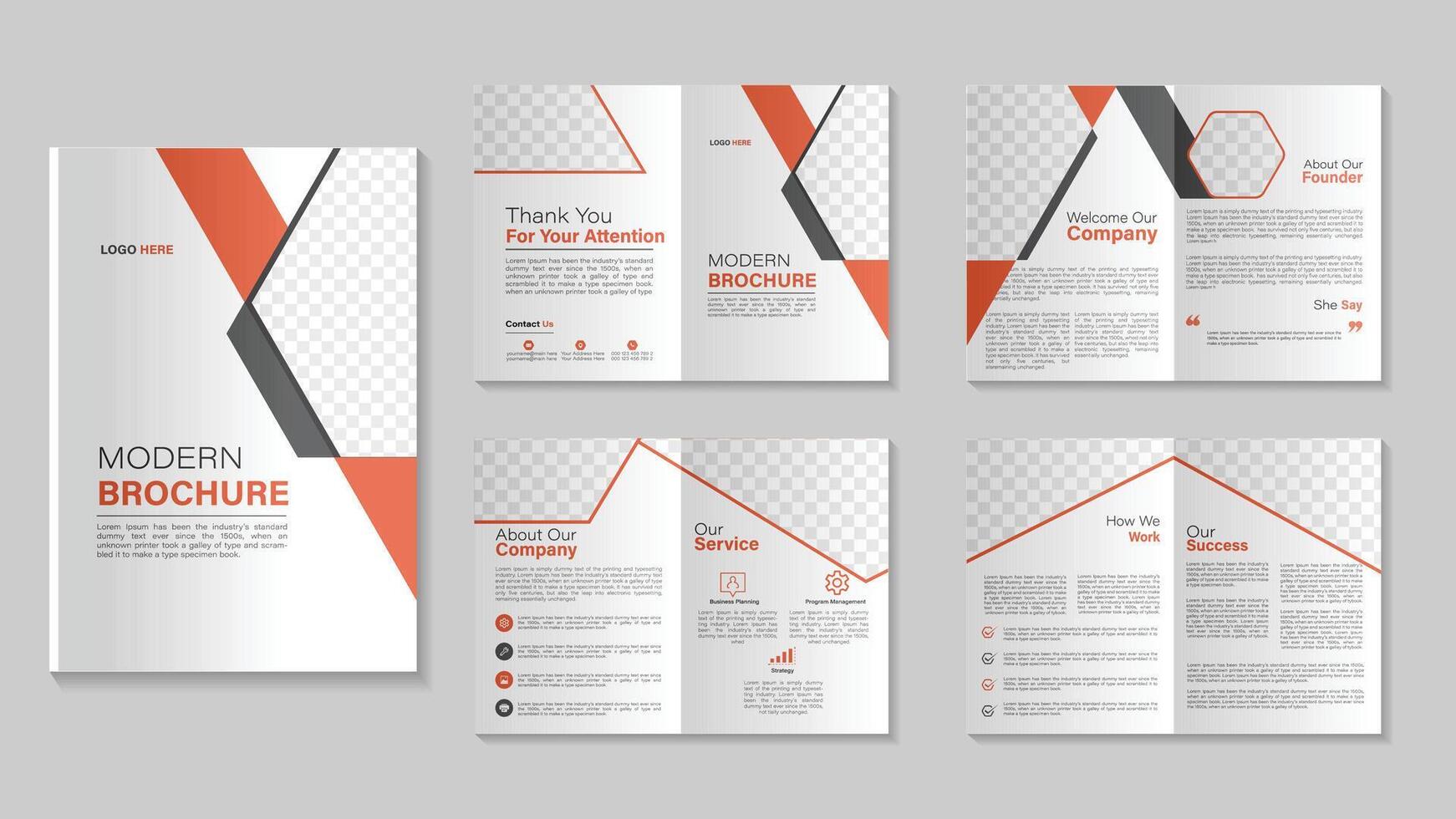 8 page brochure design vector