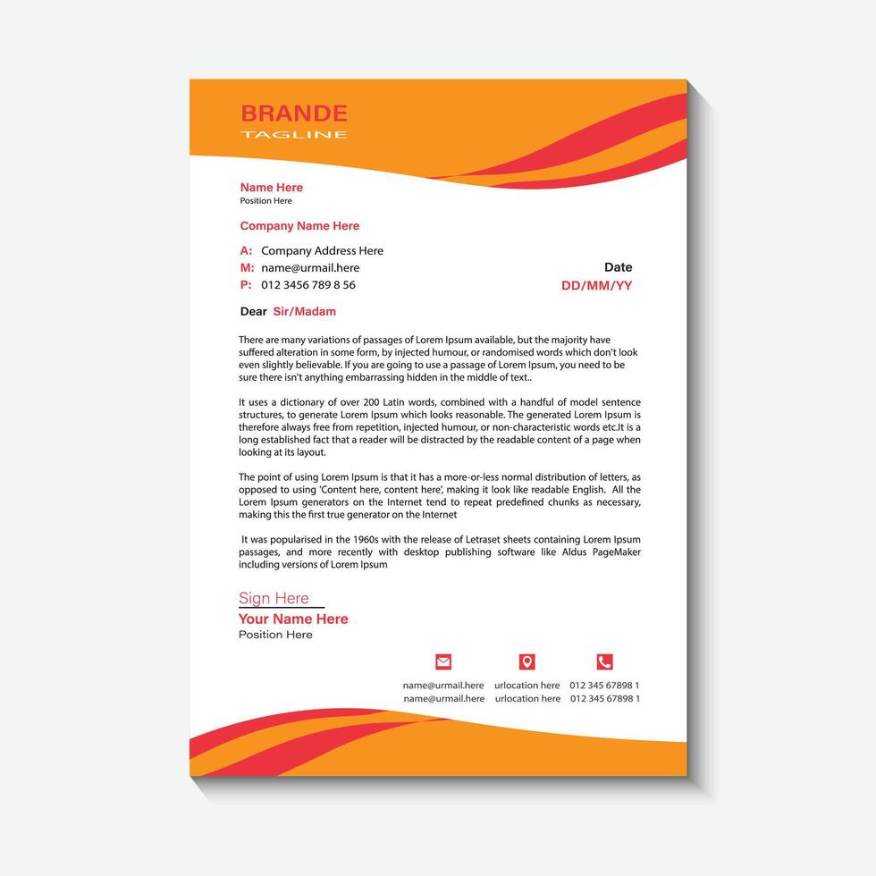 letterhead design tamplate vector