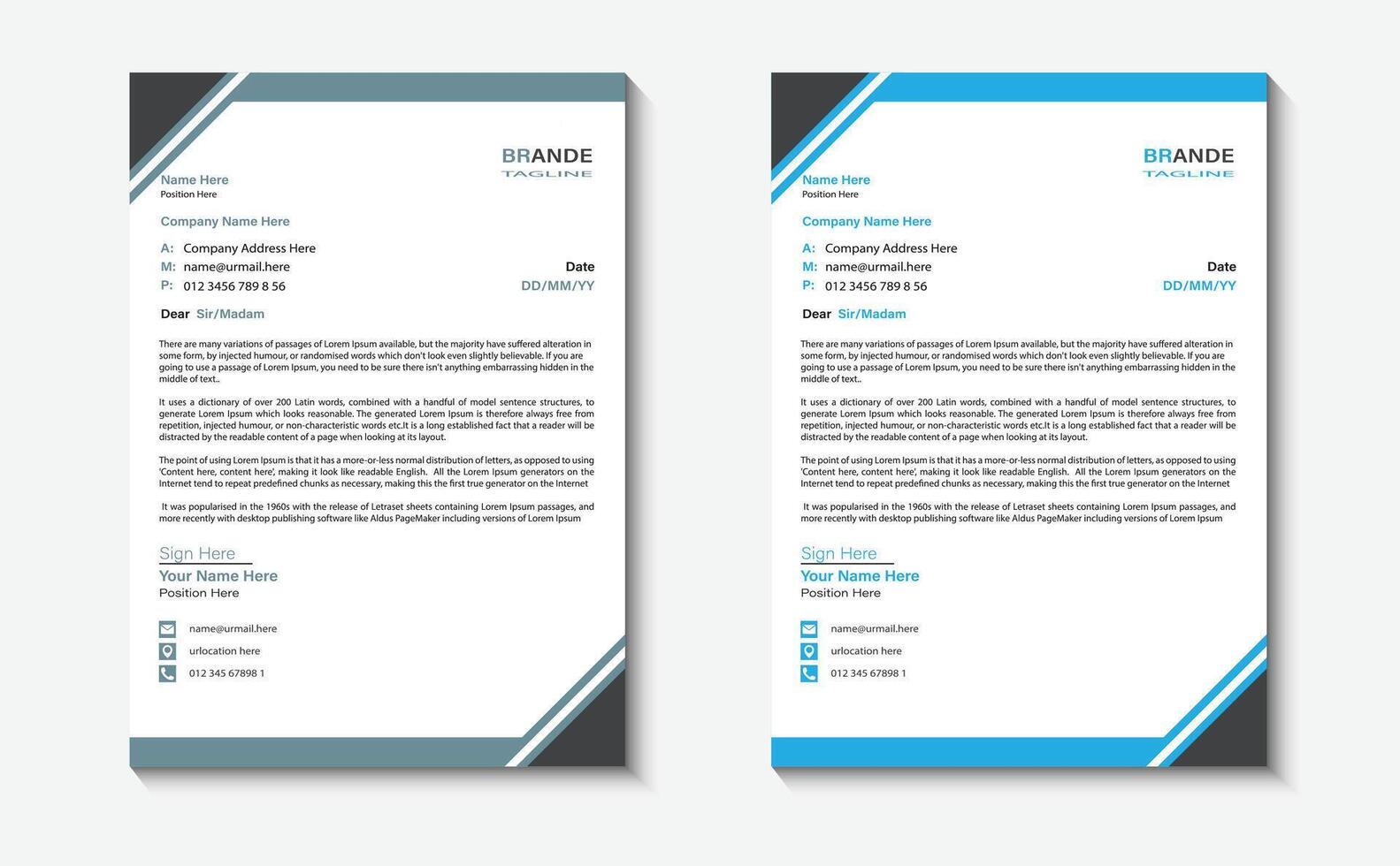letterhead design template vector