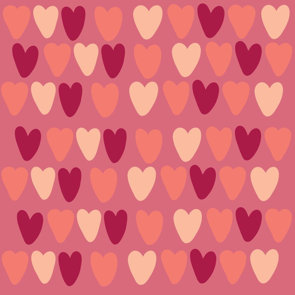 rosado antecedentes con pequeño multicolor corazones en en tendencia rosado tonos vector. para impresión, Boda decoración, San Valentín día, declaración de amor. vector
