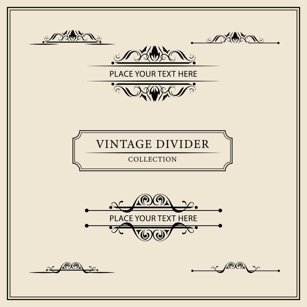 Vintage ornamental frames and labels collection. Decorative elements for design. vector