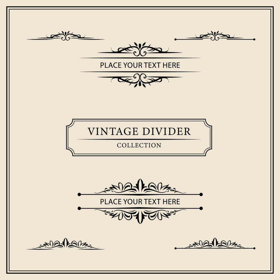 Vintage ornamental frames and labels collection. Decorative elements for design. vector