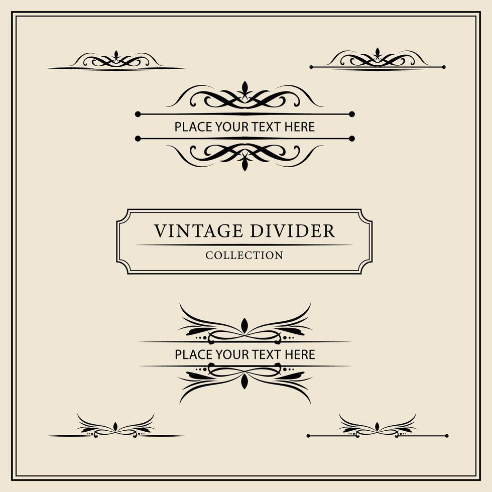 Vintage ornamental frames and labels collection. Decorative elements for design. vector