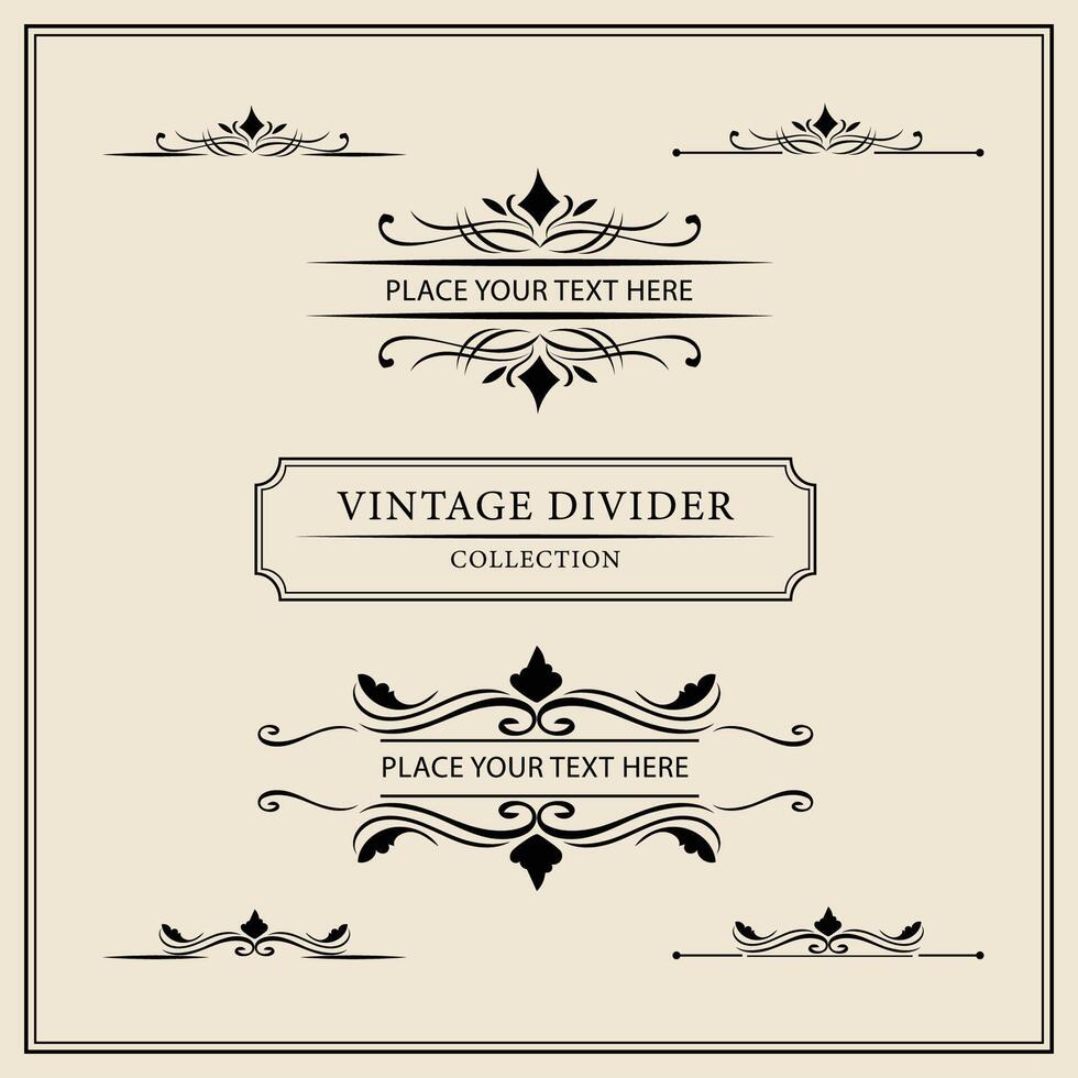 Vintage ornamental frames and labels collection. Decorative elements for design. vector